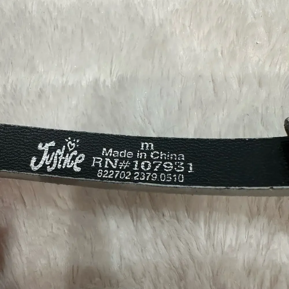 Justice Silver Glitter Belt sz M